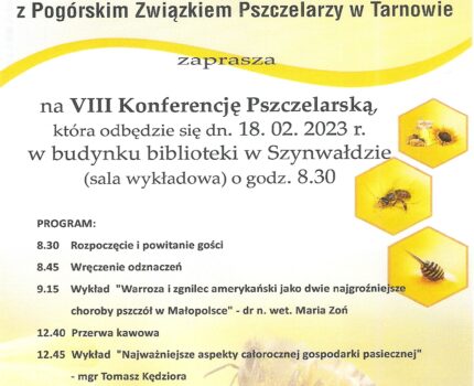 VIII Konferencja Pszczelarska już 18.02.2023 r