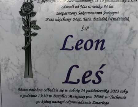 10 października zmarł Leon Leś z Tuchowa